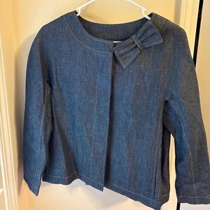 Talbots Blue Denim Jacket with Bow Detail